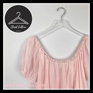 Kensie | Pink Shimmer Cotton Blouse